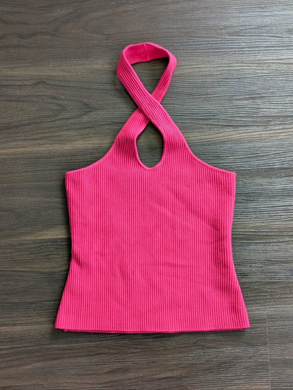 NWT Express Pink Knit Halter Top Small Summer Festival Resort